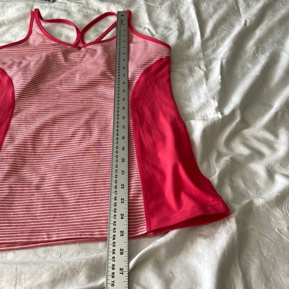 Tuff Athletics Women's Pink White Stripes Activewear Tank Top Spaghetti Straps L - Picture 9 of 11